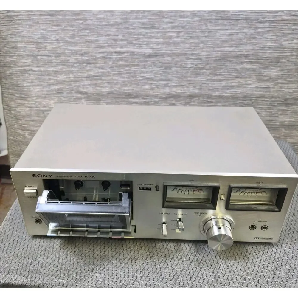 Vintage Sony TC-K1A Stereo Cassette Tape Deck Silver Dolby NR VU Meters Hi-Fi